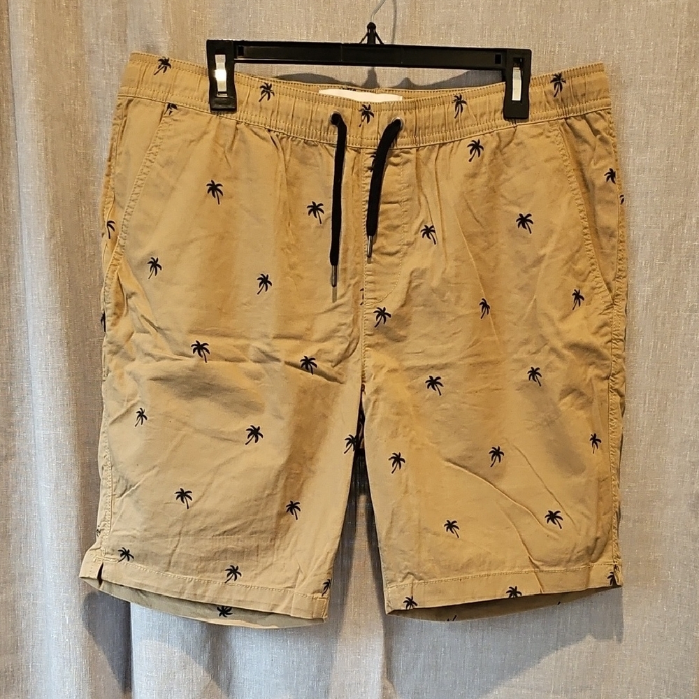 Paper Denim & Cloth Tan Palm Tree Shorts